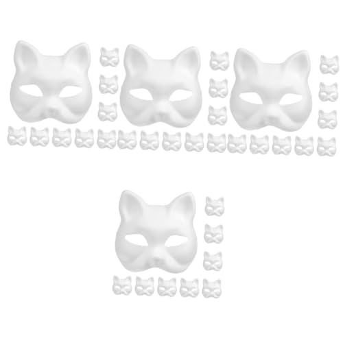 PACKOVE 40 Stk Zellstoff-Maske katzenmaske hallowen masks Cosplay-Maske cat maske karneval maske katze gesichtsmaske Katzen-Maskerade-Maske Papiermasken zum Basteln Cosplay-Partymaske von PACKOVE