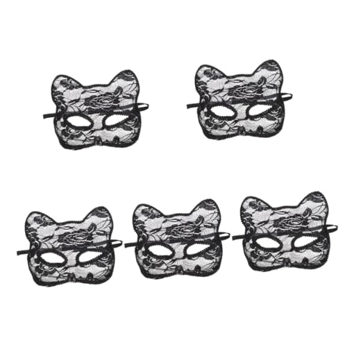 PACKOVE 5St Spitze Katze Gesichtsmaske Halloween-Masken für Erwachsene Halloween für Erwachsene Spitzenmaske Cosplay-Masken halloween masken halloweenmaske Party-Masken Ball Masken Plastik von PACKOVE