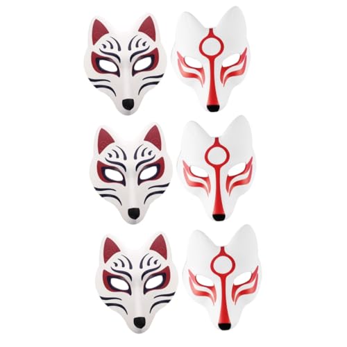 PACKOVE 6 Stk Fuchs Maske Halloween-Cosplay-Masken tierische Maske Halbgesichts-Katzenmasken lustige partymaske halloween costume halloween kostüme Halloween-Maske Halloween-Fuchsmaske Eva von PACKOVE