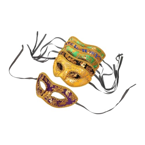 PACKOVE 6 Stück Halbkostüm Augenmasken Halloween Erwachsenenkostüme Maskerade Für Frauen Maskenmasken Halloween Cosplay Masken Dekor Party Strickstoff von PACKOVE