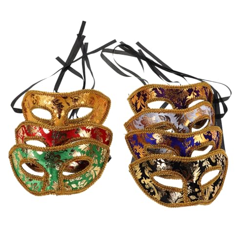 PACKOVE 7 Stück Teiliges Herren Masken Bunte Venezianische Halbgesichtsmaske mit Kopfbügel Weiches Material Stilvolle Masquerade Ball Kostüm Accessoires für Karneval und Weihnachtsfeier PACKOVE 7 Stück Teiliges Herren Masken Bunte Venezianische Halbgesichtsmaske mit Kopfbügel Weiches Material Stilvolle Masquerade Ball Kostüm Accessoires für Karneval und Weihnachtsfeier von PACKOVE