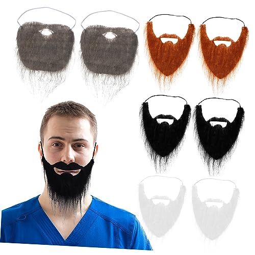 PACKOVE 8 STK Bart Anzug Maske Cosplay-Gesichtszubehör Kostüm falscher weißer Bart Halloween-Bärte Perücke Fake Beard Fake Schnurrbart falscher Bart Cosplay-Bart-Requisite chemische Faser von PACKOVE