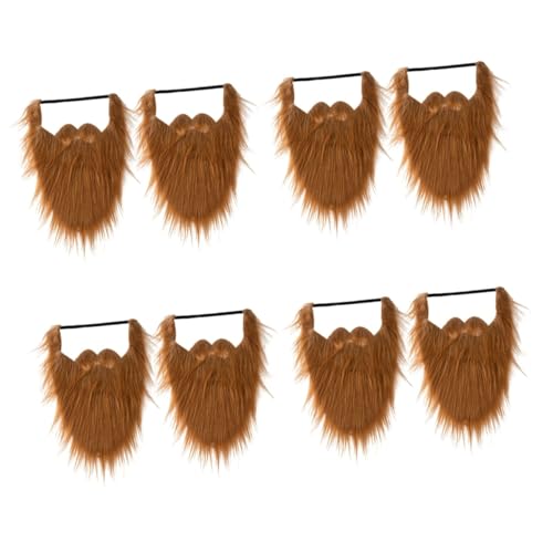 PACKOVE 8 STK Falscher Bart für Halloween falscher Bart Schnurrbart Bart färben Masken Mann Gru-Kostüm Fake Beard Halloween Costume Partyzubehör Maskerade Dekorationen Lange Wolle Orange von PACKOVE