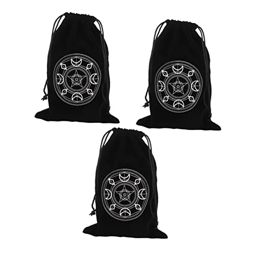 PACKOVE 9 STK Aufbewahrungstasche Taschen Für Tarot-orakelkarten Tasche Für Tarotkarten Tarot-organisator Pentagramm-Tarot-Organizer Pentagramm-Tarot-kordelzugbeutel Stoff Black von PACKOVE