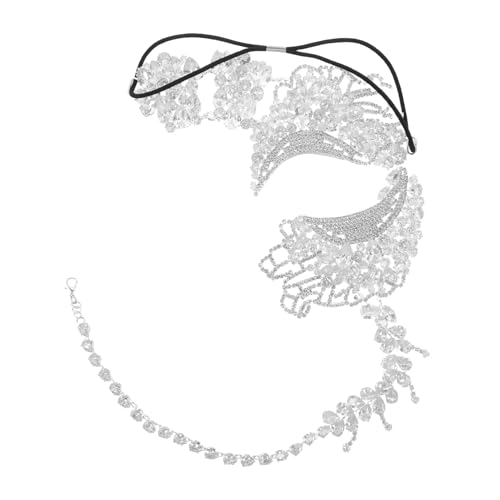 PACKOVE Bling Strass Masquerade Maske mit Elastischem Band Venezianische Halbe Gesichtmaske für Mardi Gras Halloween Ball und Karneval Funkelnde Damenkostüm Accessoires PACKOVE Bling Strass Masquerade Maske mit Elastischem Band Venezianische Halbe Gesichtmaske für Mardi Gras Halloween Ball und Karneval Funkelnde Damenkostüm Accessoires von PACKOVE