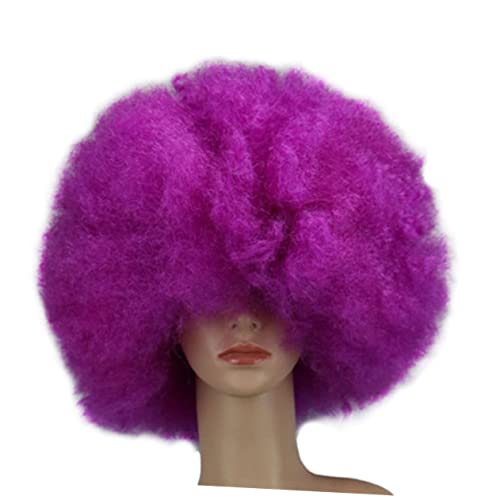 PACKOVE Clownperücke für Erwachsene Kostüm Perücke lockige clownperücke rote bauschige Haarperücke Halloween perücke perücken für Halloween Clownperücke für Damen Clownshaarperücke Violett von PACKOVE