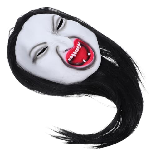 PACKOVE Creepy Frauengesicht Maske mit Langem Haar Realistische Horror Halloween Maske Atmungsaktive für Männer Frauen Detailreiche Geisterverkleidung für Maskenball Bühnenauftritte PACKOVE Creepy Frauengesicht Maske mit Langem Haar Realistische Horror Halloween Maske Atmungsaktive für Männer Frauen Detailreiche Geisterverkleidung für Maskenball Bühnenauftritte von PACKOVE