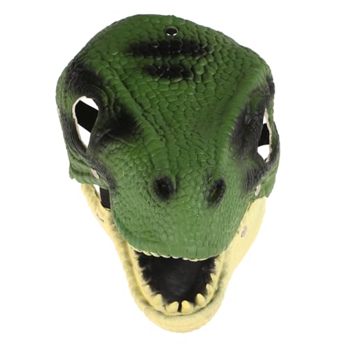 PACKOVE Dinosaurier-Kopfbedeckung Lustige Tiermaske Halloween Kostümzubehör lustige halloween maske Stufenmaske Halloween-Dinosaurier-Maske Halloween-Dinosaurier-Kostüm Emulsion Green von PACKOVE