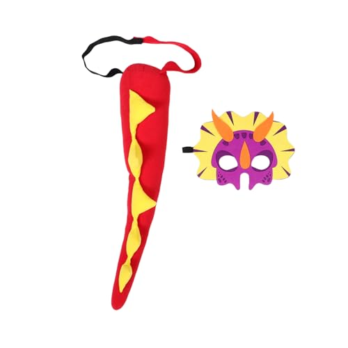 PACKOVE Dinosaurier Kostüm für Realistisches Dino Tail und Maske Set aus Leichtem Atmungsaktivem Material Bequemes Cosplay Zubehör für Geburtstagsfeiern Schulveranstaltungen und PACKOVE Dinosaurier Kostüm für Realistisches Dino Tail und Maske Set aus Leichtem Atmungsaktivem Material Bequemes Cosplay Zubehör für Geburtstagsfeiern Schulveranstaltungen und von PACKOVE