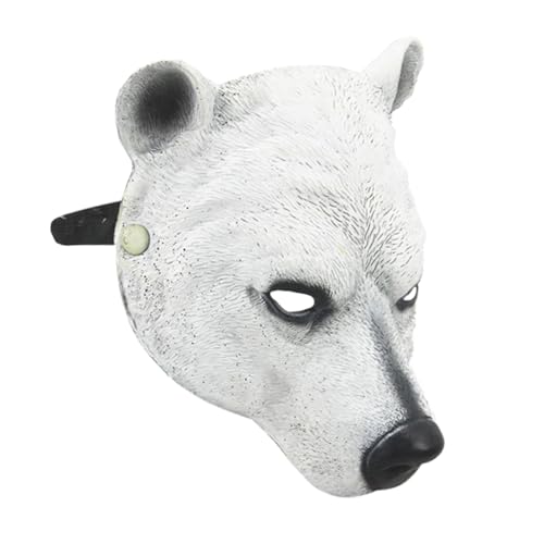 PACKOVE Eisbär-Maske Tiermaske für Erwachsene Realistische Tiermaske Fantasievolle Maske Schutzmaske realistische Bärenmaske Maske für Halloween Tiermasken für Erwachsene Pu Weiß von PACKOVE