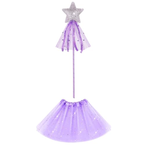 PACKOVE Feen Tutu Kleid Set Für Mädchen Ballettrock Mit Feenstab Perfekt Für Kindergeburtstagspartys Tanzkleid Und Kostüm Für Kleine Prinzessinnen von PACKOVE