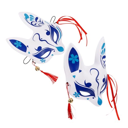 PACKOVE Fuchs-Dämonenmaske Japanische Fuchsmaske Maskierte Ballmaske Japanische Folklore Maske Kunstvolle Masken Katzenmaske für Frauen Tierische Halbgesichtsmaske tierische Maske PVC von PACKOVE