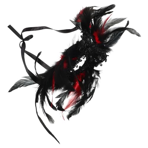 PACKOVE Gothic Halbgesichts-damenmaske mit Federn und Pailletten Leichte Kunststoff-maske für Halloween Karneval Kostümfeste und Bühnenauftritte PACKOVE Gothic Halbgesichts-damenmaske mit Federn und Pailletten Leichte Kunststoff-maske für Halloween Karneval Kostümfeste und Bühnenauftritte von PACKOVE