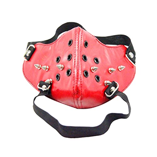 PACKOVE Halloween-nietenmasken Maskerade Ledermasken Halbes Gesicht Aus Pu-leder Maskerade Nietenmasken Punk Hälfte Halloween-punk-cosplay Halloween-leder Für Männer Bilden Mann Winter von PACKOVE