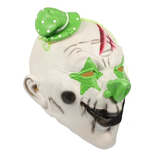 PACKOVE Halloween-clown-maske Halloween-maske Clownmaske Mit Haaren Clown Verkleiden Gruseliges Halloween Cosplay-requisiten Für Clowns Halloween Gruselig Halloween-party Emulsion Green von PACKOVE