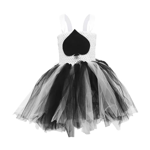 PACKOVE Kinderkleid gestreiftes Tutu-Kleid für Babys schwarzer Rock Formelle Kleidung für Kinder halloween costume halloween kleidung Leistungszubehör mädchen kleid Nylongewebe Black von PACKOVE