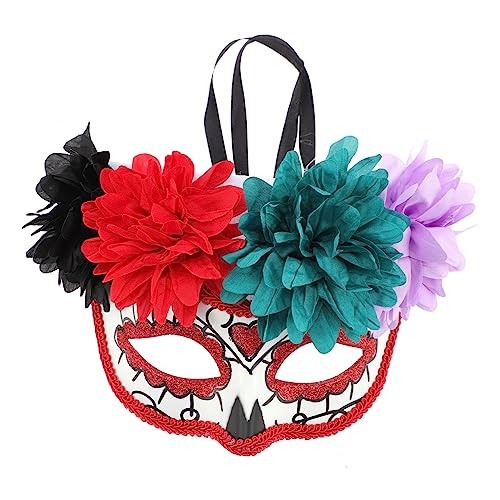 PACKOVE Maskerade Maske Cosplay-Maske Geist Halloween-Grabsteine tote Maske halloween masken halloweenmaske Tag der toten Blumenschädelmaske tag der toten maske mit blumen Plastik von PACKOVE