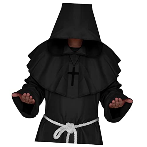 PACKOVE Mittelalterliche Mönchsrobe Mit Kapuze Für Halloween Cosplay Unisex Priester Gewand Kostüm Größe M 130 Ideal Für Zauberer Und Hexen von PACKOVE