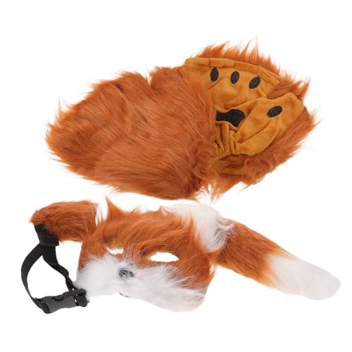 PACKOVE Plüsch Fuchskostüm Set mit Realistischer Maske Weichen Handschuhen und Beweglichem Leichtes Flauschiges Cosplay Zubehör für Halloween Karneval und Mädchenspaß PACKOVE Plüsch Fuchskostüm Set mit Realistischer Maske Weichen Handschuhen und Beweglichem Leichtes Flauschiges Cosplay Zubehör für Halloween Karneval und Mädchenspaß von PACKOVE