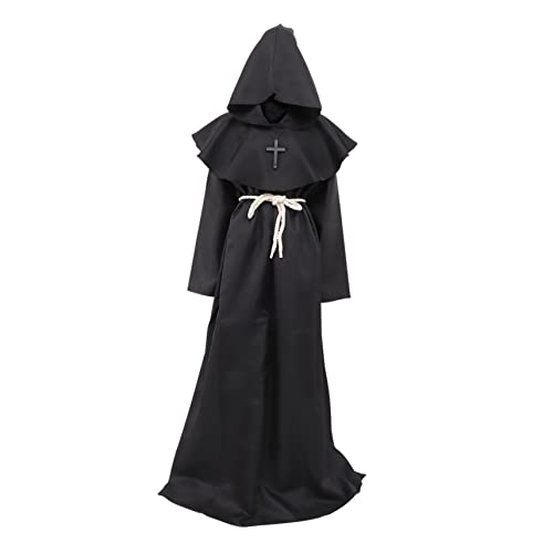 PACKOVE Priesterkleidung Halloween Cape Masquerade Costume Medieval Hooded Monk Robe Halloween Photo Prop Halloween-Kapuzenmantel Kapuzenumhang Cosplay-Mönchsrobe Priestergewand Polyester von PACKOVE