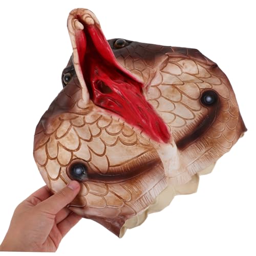 PACKOVE Realistische Schlangenmaske Tierkopf Halloween Cosplay Vollkopf Cobra Kopfverkleidung für Erwachsene und Gruseliges Kostüm Zubehör PACKOVE Realistische Schlangenmaske Tierkopf Halloween Cosplay Vollkopf Cobra Kopfverkleidung für Erwachsene und Gruseliges Kostüm Zubehör von PACKOVE