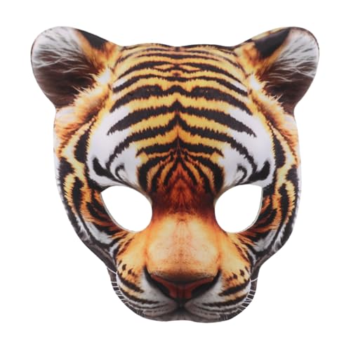 PACKOVE Realistische Tiger Animal Maske für Cosplay und Karneval Elastisches Band Leichte Halbgesichtsmaske für Damen und Herren Vielseitige Tiermaske für Halloween Outdoor partys PACKOVE Realistische Tiger Animal Maske für Cosplay und Karneval Elastisches Band Leichte Halbgesichtsmaske für Damen und Herren Vielseitige Tiermaske für Halloween Outdoor partys von PACKOVE