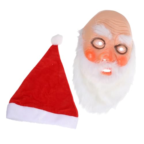 PACKOVE Realistische Weihnachtsmann Maske aus mit Weißem Vollbart und Roter Mütze Atmungsaktiv Flexible Größe Vielseitig für Weihnachtsfeier Karneval Kostüm und Cosplay für Erwachsene und PACKOVE Realistische Weihnachtsmann Maske aus mit Weißem Vollbart und Roter Mütze Atmungsaktiv Flexible Größe Vielseitig für Weihnachtsfeier Karneval Kostüm und Cosplay für Erwachsene und von PACKOVE