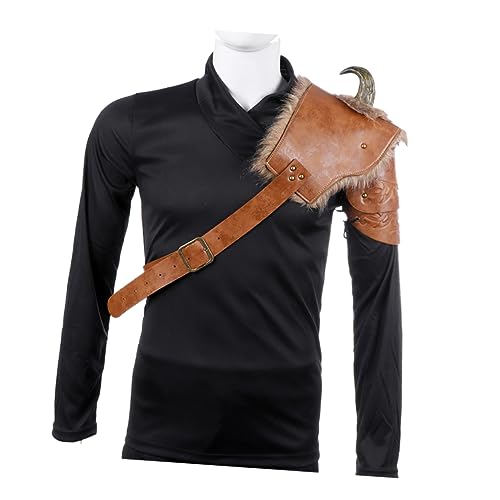 PACKOVE Schulter aus Leder Schulterpanzer aus Leder Halloween kostüm Erwachsene Kleider Mann rüstung kostüm Wikinger-Cosplay-Kostüm Erwachsener Kleidung Requisiten Herren von PACKOVE