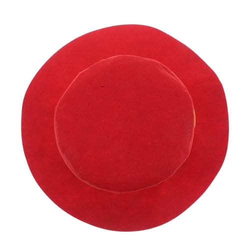 PACKOVE Roter Filz mit Flacher Krempe Vielseitiger Zauberer hut aus Hochwertigem Filz für Cosplay Bühnenauftritte Halloween und Festliche Feiern PACKOVE Roter Filz mit Flacher Krempe Vielseitiger Zauberer hut aus Hochwertigem Filz für Cosplay Bühnenauftritte Halloween und Festliche Feiern von PACKOVE
