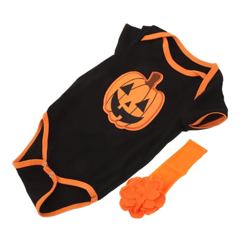 PACKOVE -Strampler Halloween Kleidung für Kleinkinder Halloween Partykleidung für Babys kleider kleidung kürbiskerne -Halloween-Pyjama Halloween-Kostüme Kürbis Baumwolle von PACKOVE