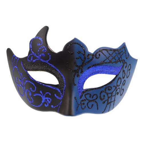 PACKOVE Venezianische Halbgesichts-maske Handbemalt mit Goldflammenmuster Kunststoff Komfortabel für Erwachsene Karneval Halloween Mardi Gras Maskenball Fotorequisite Schwarz-blau PACKOVE Venezianische Halbgesichts-maske Handbemalt mit Goldflammenmuster Kunststoff Komfortabel für Erwachsene Karneval Halloween Mardi Gras Maskenball Fotorequisite Schwarz-blau von PACKOVE