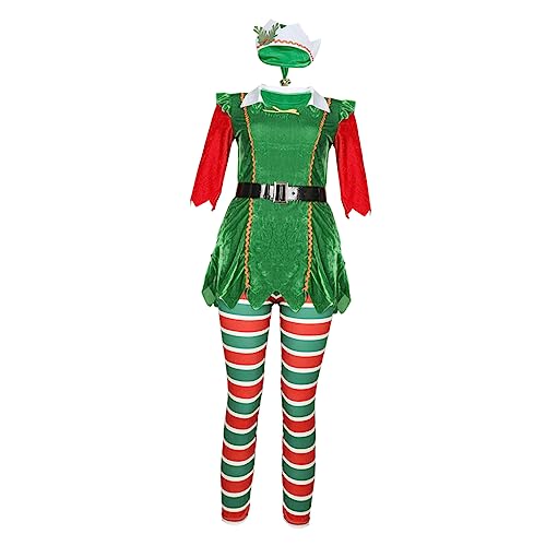 PACKOVE Weihnachtskostüm Damen Festliches Kleid Mit Fledermausärmeln Ideal Für Weihnachten Und Halloween Elegantes Korsett Design Verschiedenen Größen Erhältlich Perfektes Outfit von PACKOVE