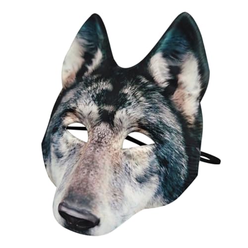 PACKOVE Wolfsmaske halloween maske realistische maske werwolf maske gruselige maske Halloween-Maske für Männer Werwolf-Maske Tiermaske Therische Maske Abschlussball Maske Eva Grey von PACKOVE