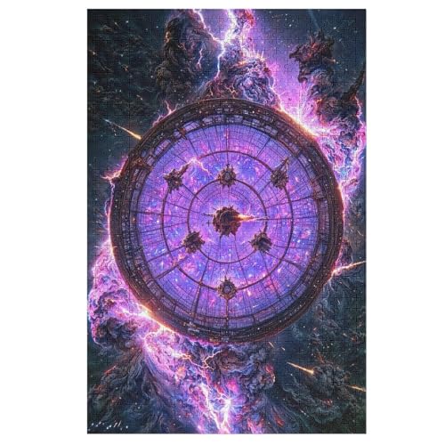 1000 Teile Puzzle Für Erwachsene, Lila Weltraumfenster -Puzzles, Kinder Holz-Puzzle, Kreatives Puzzle, Geschenk Für Freunde Und Familie （78×53cm） von PACUM