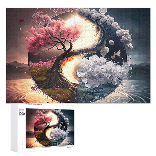 1000 Teile Puzzles Für Erwachsene, Yin und Yang Levels Puzzle, Holzpuzzle - Familienpuzzle Verringerter Druck Schwieriges Puzzle Unmögliche Puzzle Für Erwachsene 12+ Kinder （75×50cm） von PACUM