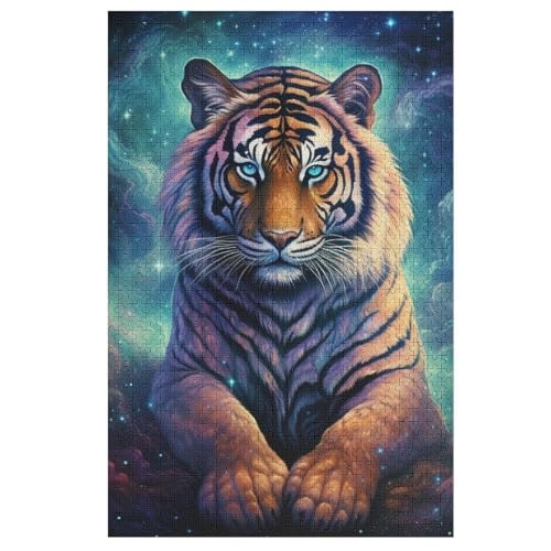 1000-teiliges Puzzle Für Erwachsene, Tiger -Puzzle, Dekompressionsspiel, Spielzeugpuzzles, Geburtstagsgeschenke （78×53cm） von PACUM