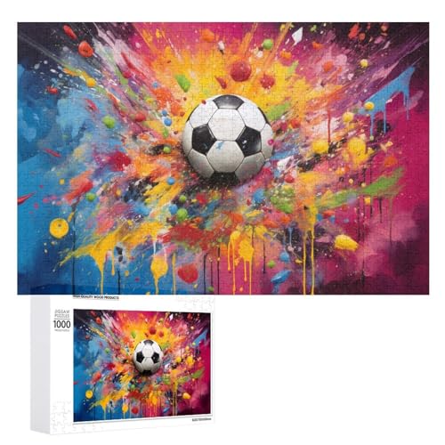 1000-teiliges Puzzles, Fußball Sport -Puzzle Für Erwachsene Kinder,Holzbrettpuzzle,Erwachsenenpuzzles,Geschenke （75×50cm） von PACUM