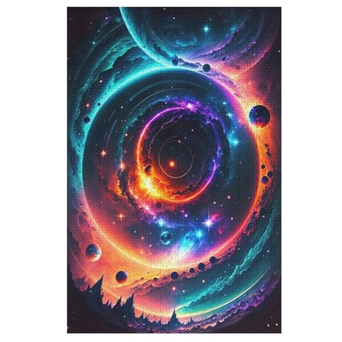 Holzpuzzle Sternenhimmel des Planeten Puzzle 1000 Teile Erwachsene Klassische Pädagogisches Spielzeug Kinder Lernspiel Herausforderndes Puzzles Raumdekoration Detailreiches Geschenk （78×53cm） von PACUM