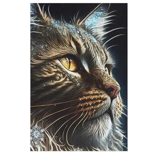 Katze 1000 Teile Puzzle, Holzpuzzle, Puzzles Für Erwachsene Kinder, 1000 Teile Puzzle Für Jugendliche & Erwachsene Lernspiel Herausforderungsspielzeug （78×53cm） von PACUM