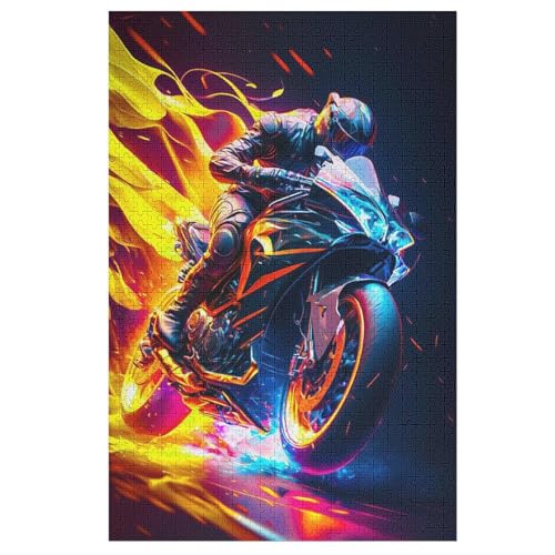 Puzzles Für Erwachsene 1000 Teiliges Motorrad Puzzles Für Erwachsene Holzbrettpuzzles Denksportaufgaben Für Erwachsene （78×53cm） von PACUM