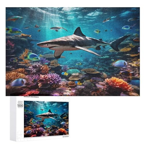 Seabed A School of Fisch Holzpuzzle 1000 Teile, Knobelspiele Für Erwachsene, Teenager, Puzzles Unmögliche - Kinder Puzzle Zimmer Deko （75×50cm） von PACUM