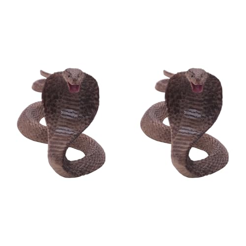 PAGJHRFJG 2X Simulation Reptilienmodell für Cobra Snake Amphibious Spectacles Kingsnake Modell Ordentlich Spielzeug Ornamente von PAGJHRFJG