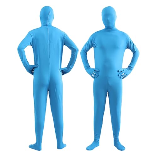 PAIDAXING 2024 Erwachsene Open Face Zentai Cosplay Jumpsuit Ganzkörperanzug Orange Tight Ganzkörperanzug Kostüm Bodysuit Kostüm für Party Halloween Weihnachten Unisex von PAIDAXING