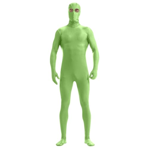 PAIDAXING Erwachsene Closed Face Zentai Cosplay Jumpsuit Ganzkörperanzug Orange Tight Ganzkörperanzug Kostüm Bodysuit Kostüm für Party Halloween Weihnachten Unisex von PAIDAXING