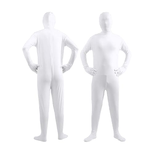 PAIDAXING Erwachsene Open Face Zentai Cosplay Jumpsuit Ganzkörperanzug Unisex Tight Ganzkörperanzug Kostüm Bodysuit Kostüm für Party Halloween Weihnachten von PAIDAXING