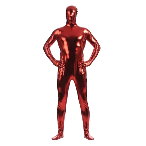 PAIDAXING Erwachsene Open Face Zentai Cosplay Jumpsuit Ganzkörperanzug Unisex Tight Ganzkörperanzug Kostüm Bodysuit Kostüm für Party Halloween Weihnachten von PAIDAXING