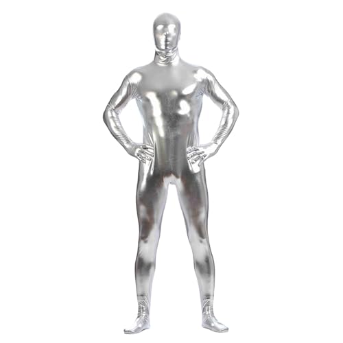 PAIDAXING Erwachsene Zentai Cosplay Open Face Bodysuit Ganzkörperanzug Ninja Unsichtbar Unisex Overall Tight Bodysuit Kostüm Für Party Atmungsaktiv Suit Halloween Weihnachten Herren Damen von PAIDAXING