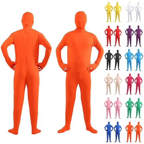 PAIDAXING Grün Open Face Bodysuit Jumpsuit Zentai Kostüm BodySuit für Erwachsene Jugendliche Halloween Party Cosplay Ganzkörperanzug Festival Body Catsuit Anzug Ganzkörper Bodysuit Unisex von PAIDAXING