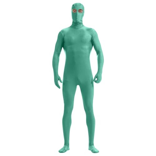 PAIDAXING Herrengrün Open Face Bodysuit Jumpsuit ， Zentai Kostüm BodySuit für Erwachsene und Jugendliche Halloween Party Cosplay von PAIDAXING