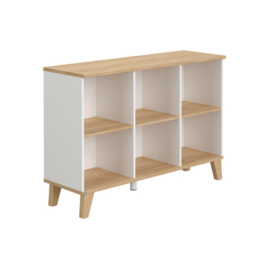 PAIDI Sideboard OSCAR 6 offene Fächer Kreideweiß/Eiche-Nebraska von PAIDI